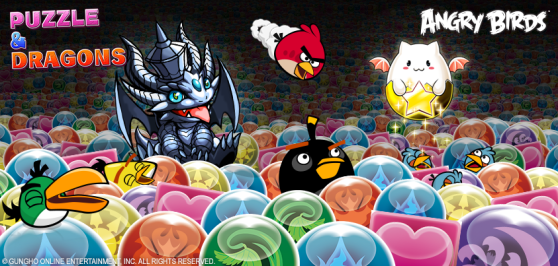 Angry Birds and Puzzle & Dragons together.