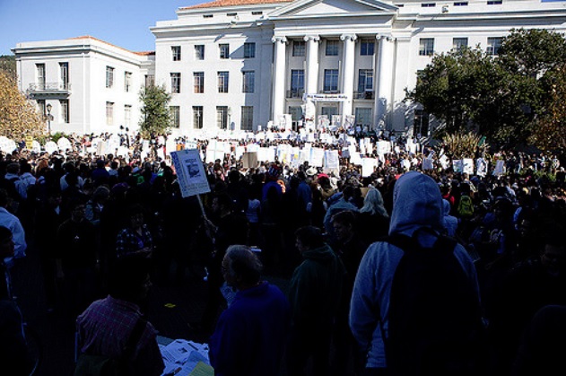 Anti-fascist protest at UC Berkeley.