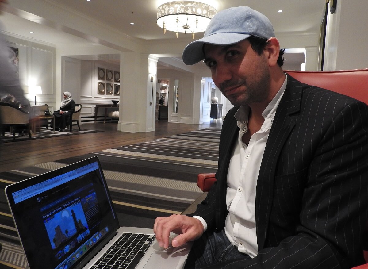 Arthur Madrid, CEO of Pixowl, shows off The Sandbox Evolution.
