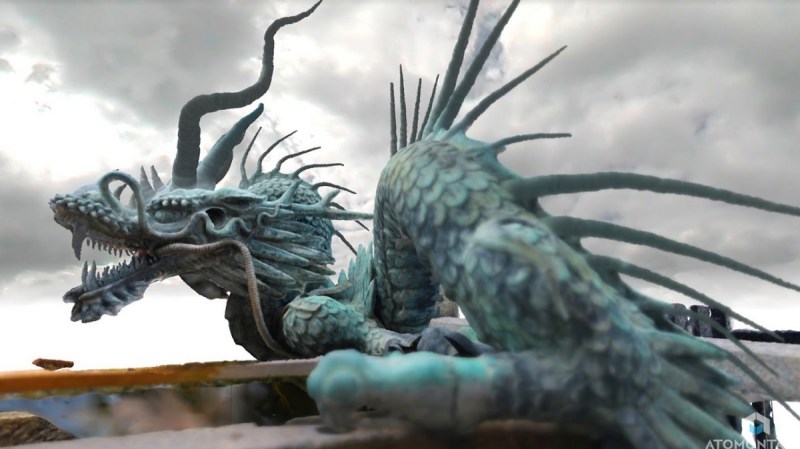 This dragon is made of microvoxels.