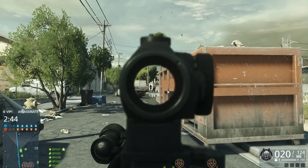 Battlefield Hardline multiplayer Crosshair mode.
