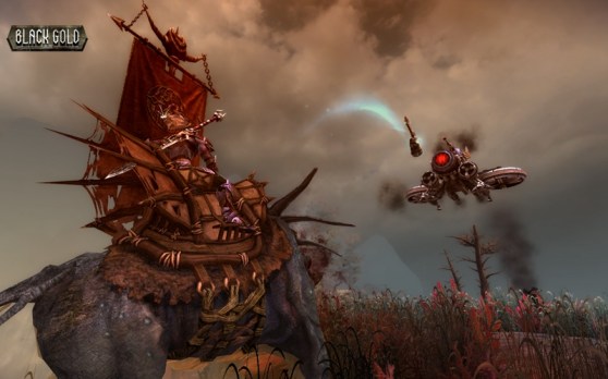 Carriers are either giant mechs or mythical beasts, depending on your kingdom of affiliation.