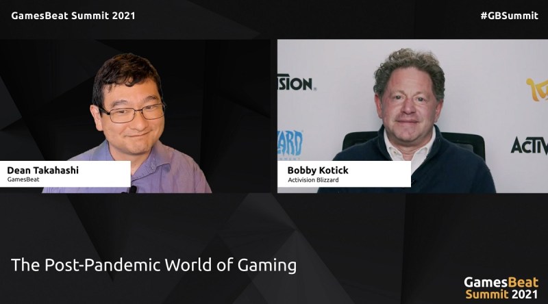 Activision Blizzard CEO Bobby Kotick talks with Dean Takahashi at GamesBeat Summit 2021.
