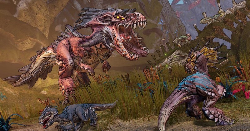 Borderlands 3's Eden-6 planet is a swamp with dinosaurs.