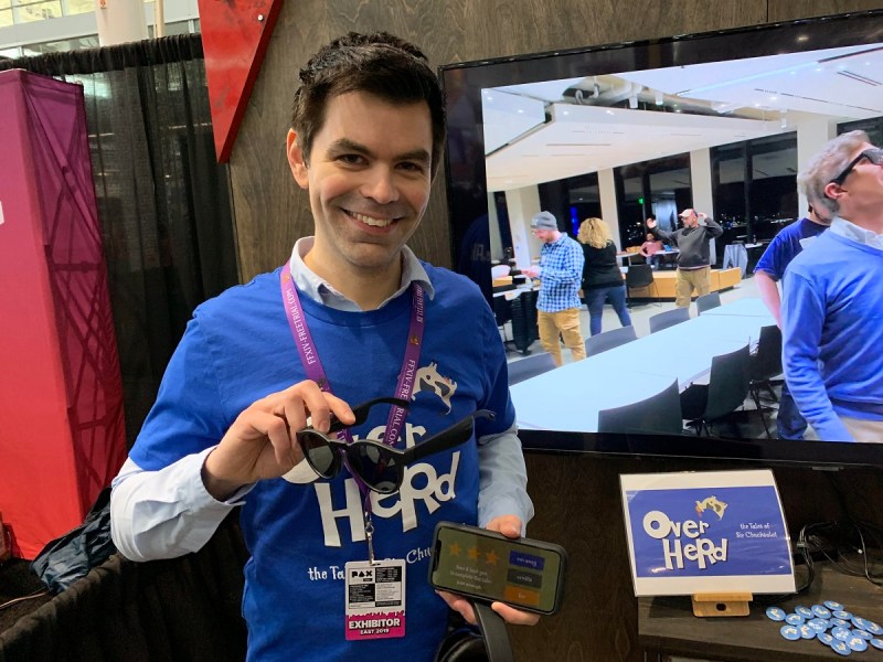Eric Hamel of Worthing & Moncrief shows off Bose AR and the Overherd game.