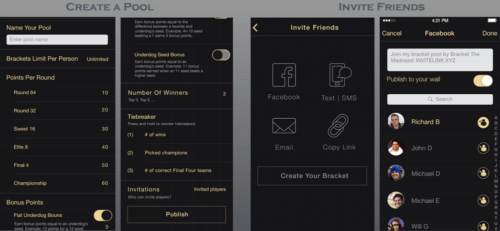 Bracket the Madness screens.