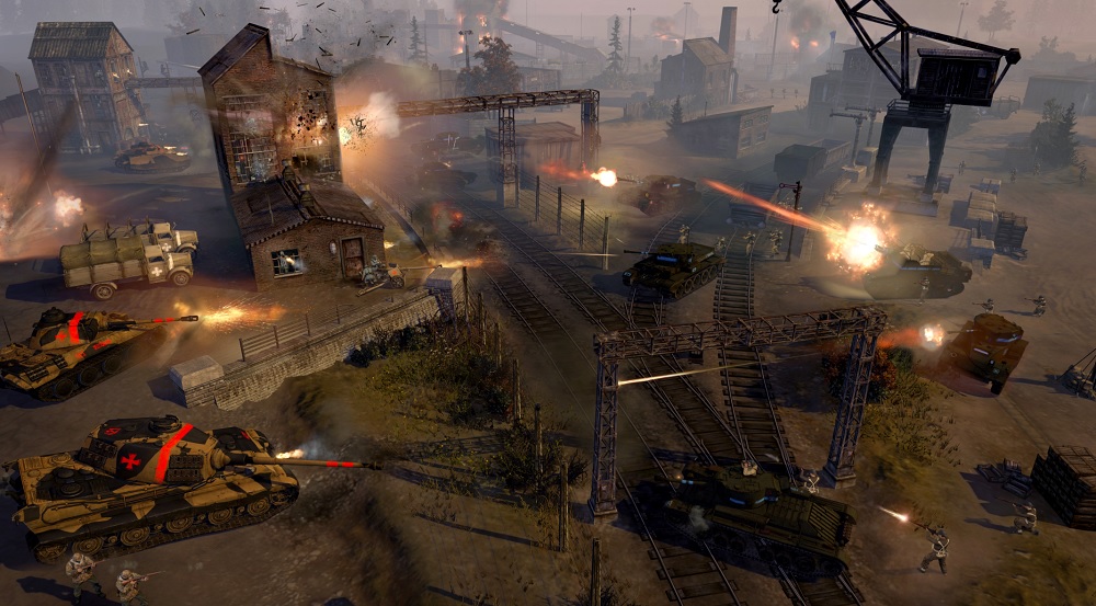 Heavy combat in Company of Heroes 2: British Forces.