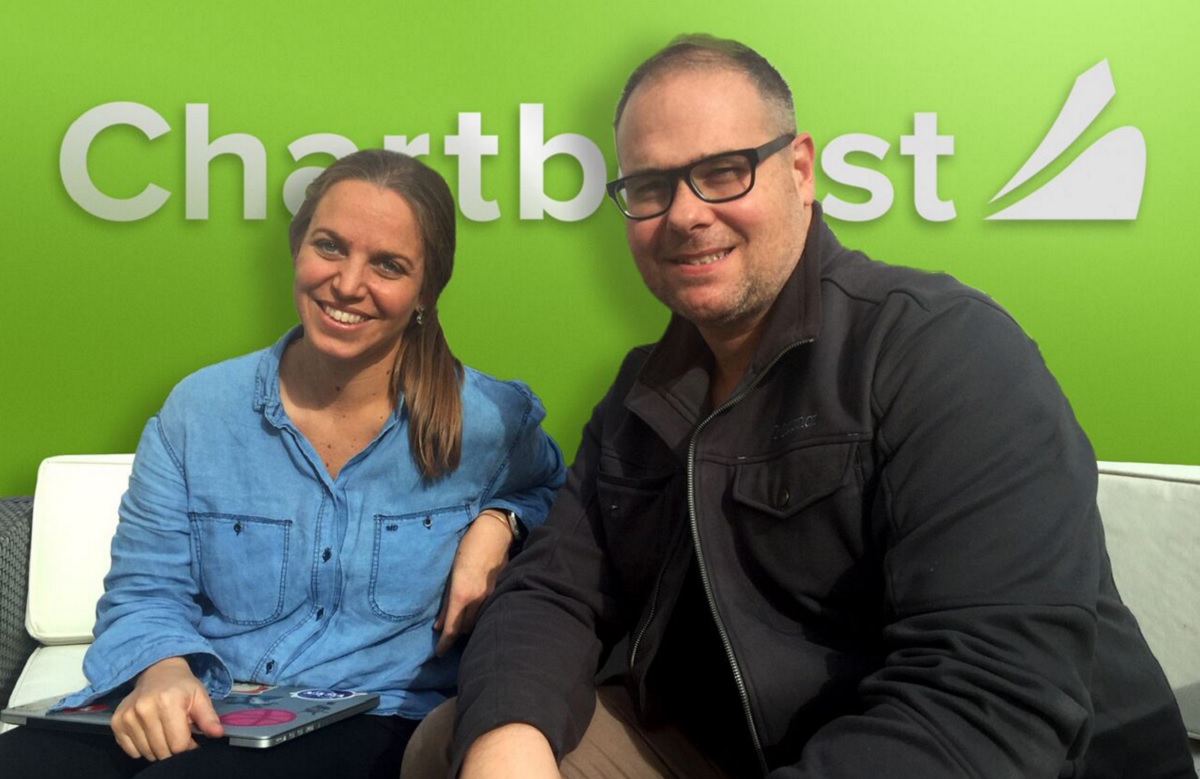 Maria Alegre of Chartboost and Marco Mereu of Roostr.