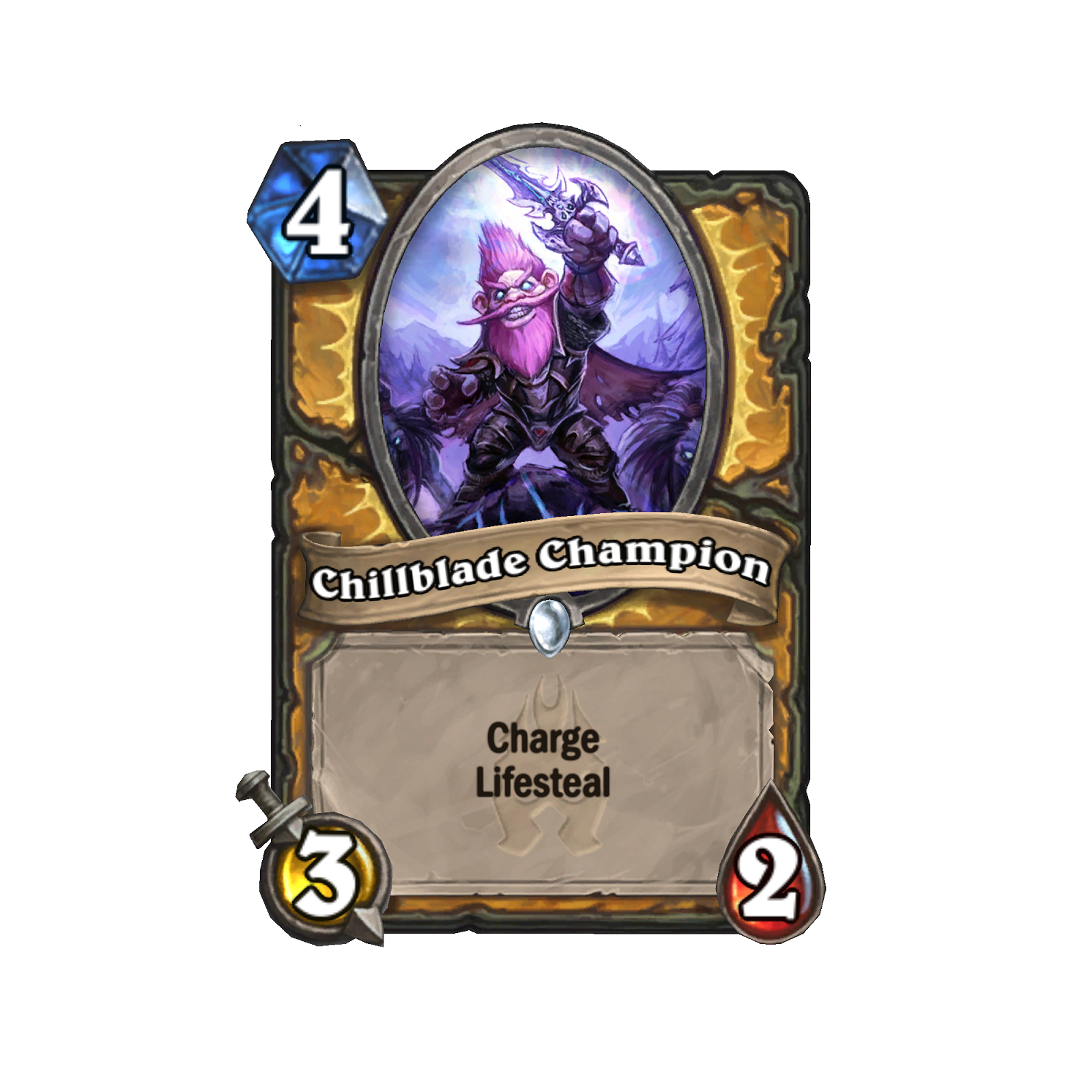 Chillblade Champion's Lifesteal works like Drain in Elder Scrolls: Legends.