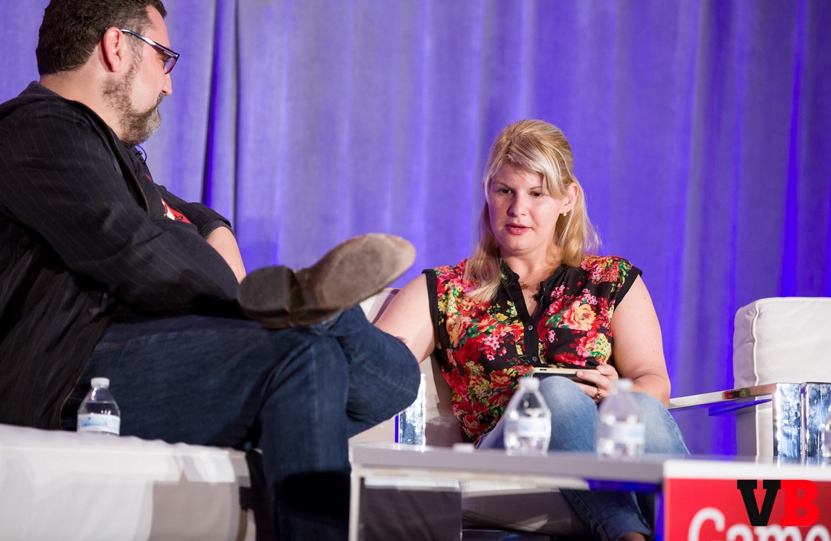 Chris Heatherly of Disney (left) and AJ Glasser of Facebook at GamesBeat 2015.