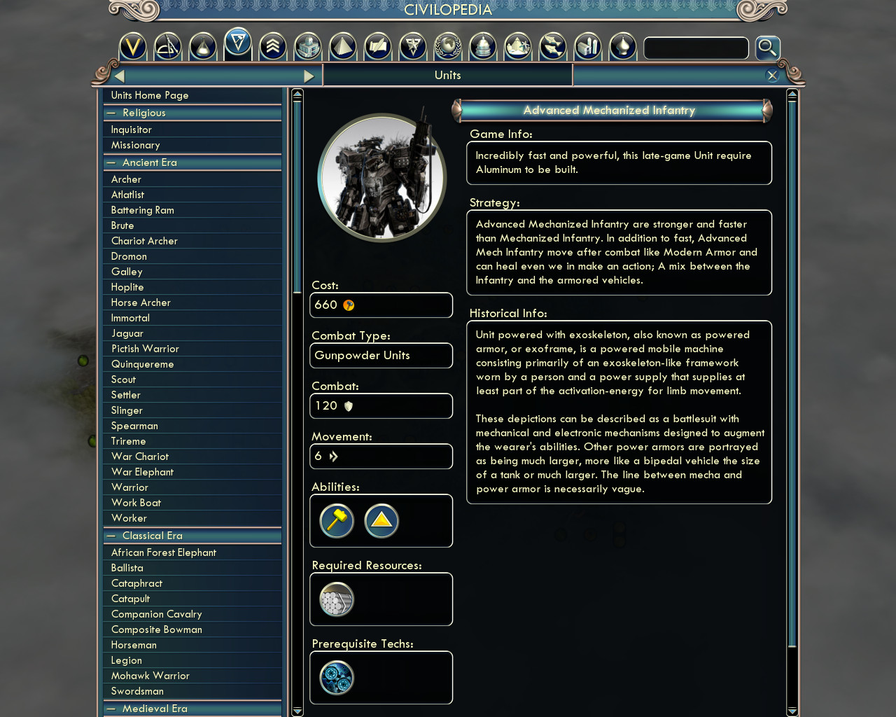 The super mech in the Civ V mod Beyond the Future.
