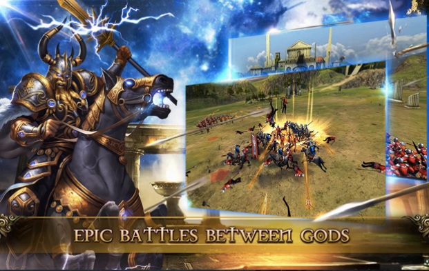 Clash of Gods combines a card game with massive 3D battles.