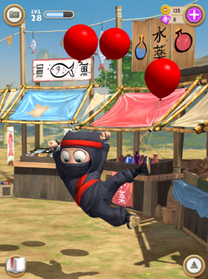 Clumsy Ninja with balloons