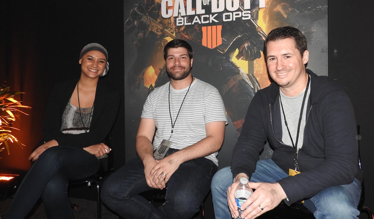 Brittany Pirello, Miles, and Tony Flame of Treyarch.