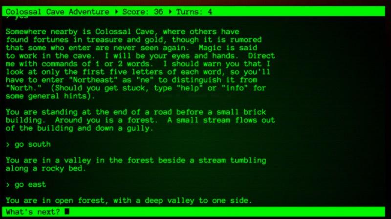 Colossal Cave Adventure debuted in 1976.