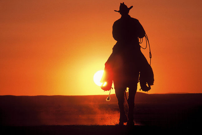 Riding in the sunset