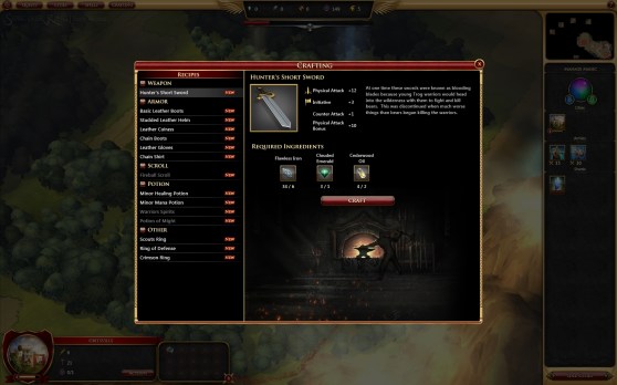 Sorcerer King crafting screen