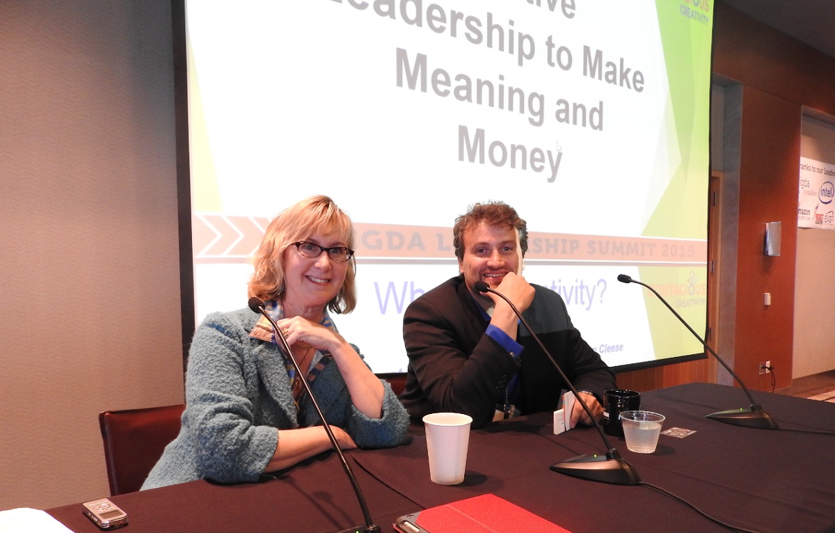 Megan Gaiser of Contagious Creativity and Daniel Bernstein of Corum Group.