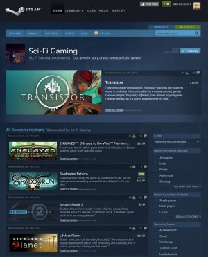 A curator focusing on sci-fi games on Steam.