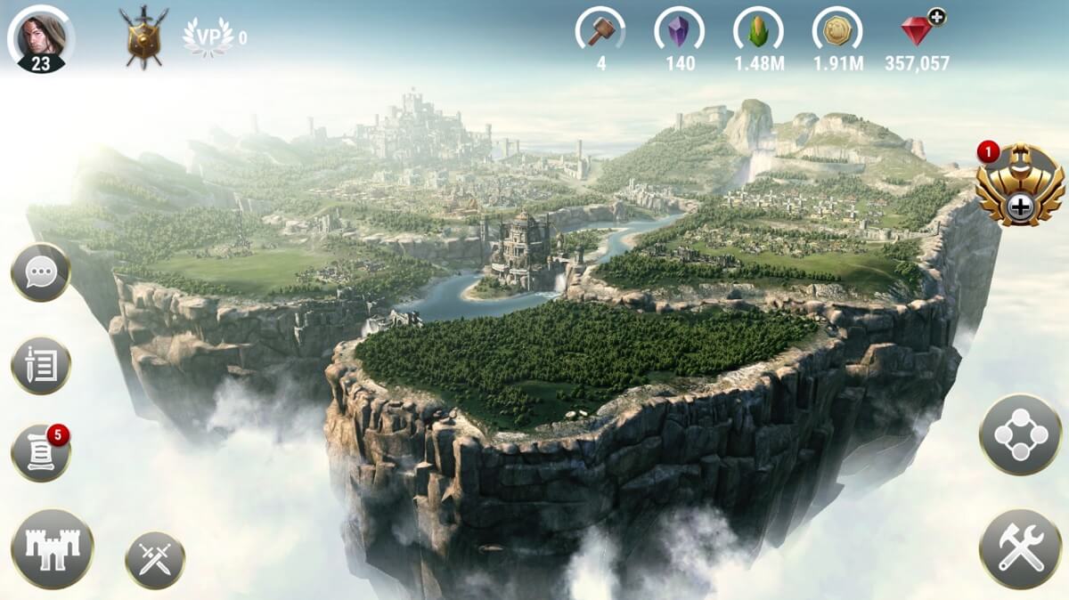 Your kingdom in the sky in Dawn of Titans