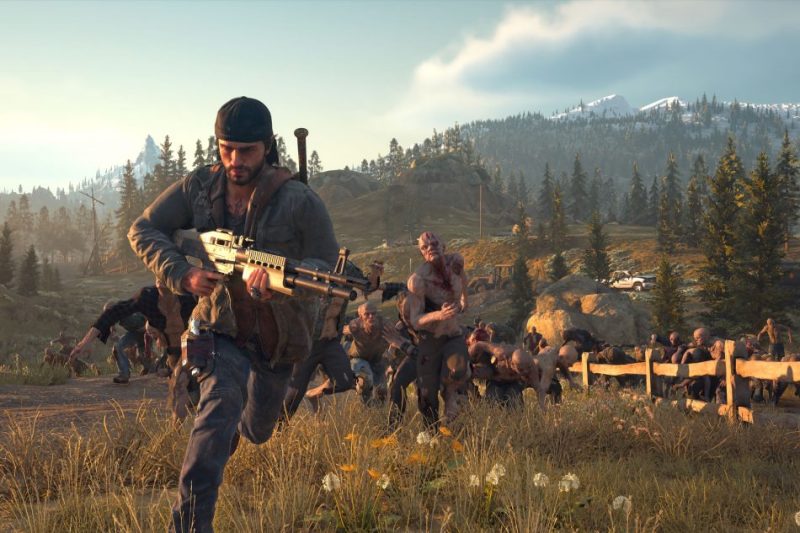 A horde of Freakers chases Deacon St. John in Days Gone.