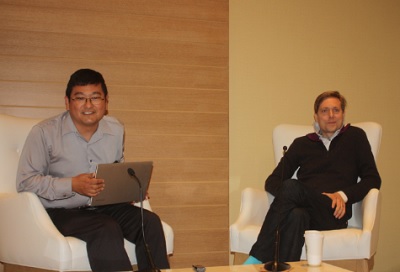Dean Takahashi and David Helgason at Mobile Gaming USA
