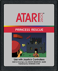 The cover art for the Princess Rescue Atari cartridge.