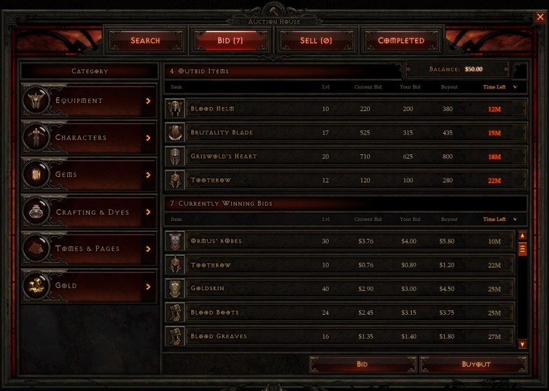 Diablo III auction house