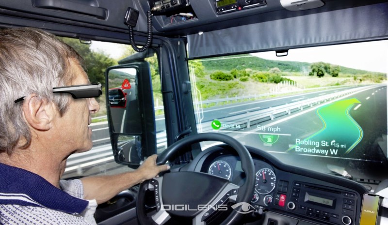 DigiLens glasses can help you navigate your car.
