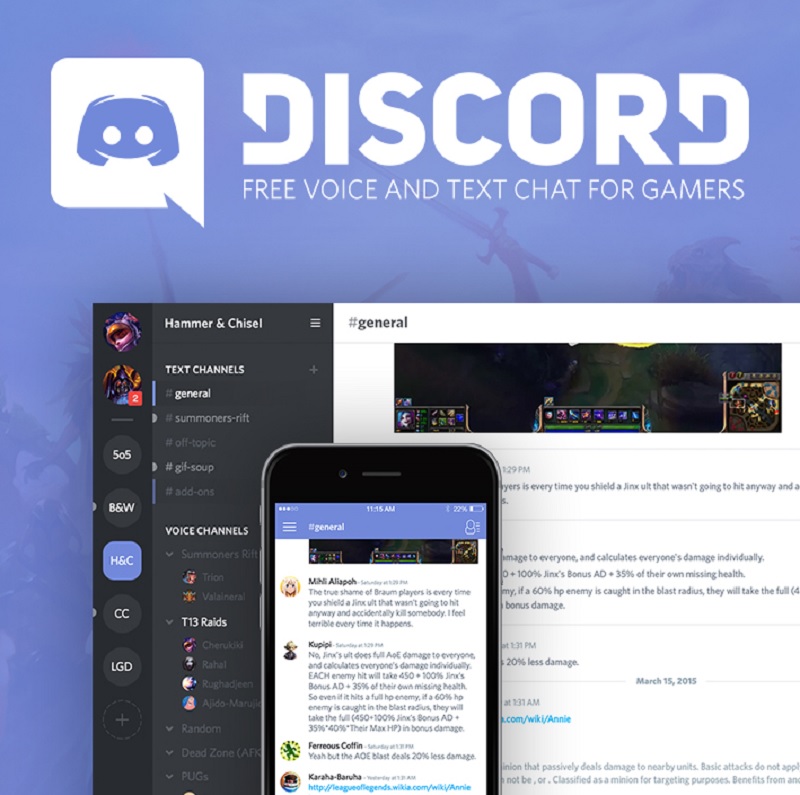 Discord voice and text chat for mobile games.