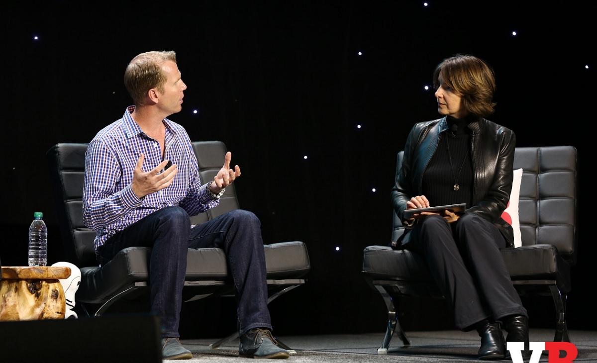 Michael Condrey of Sledgehammer Games and Nicole Lazzaro of XEO Design at GamesBeat 2016.