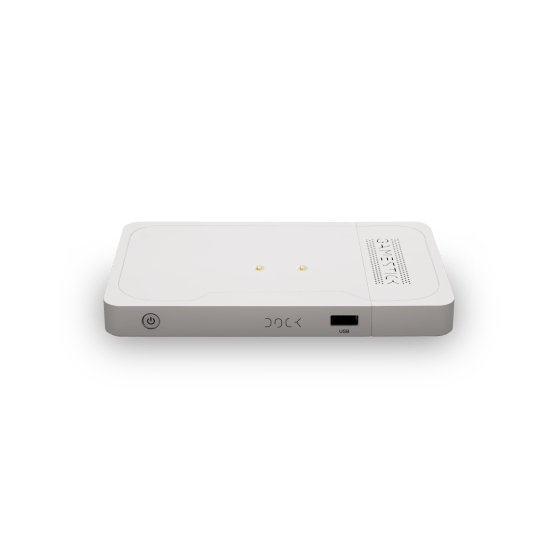 The GameStick dock provides 64gb of extra storage and charges the controller wirelessly