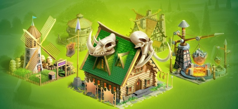 A hunter's lodge in Empires & Puzzles.