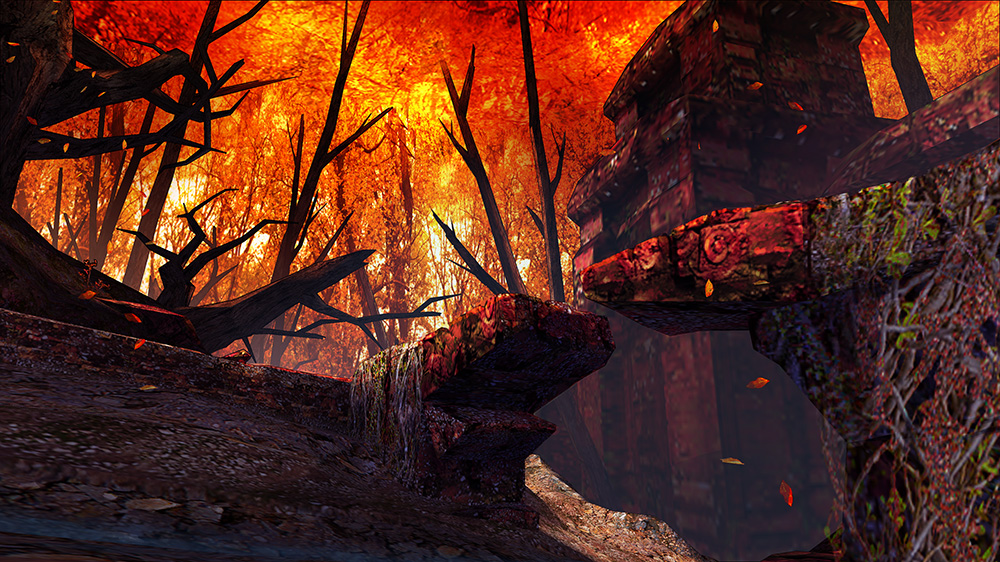 The game's world is often very pretty. Especially on that tiny screen.