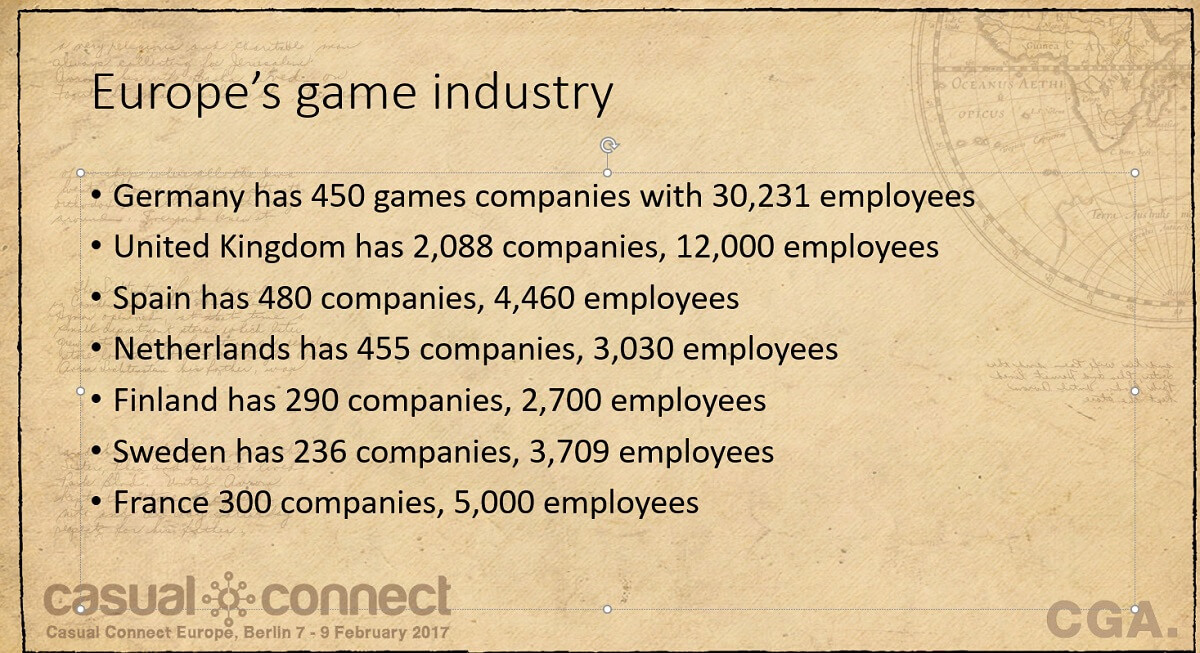 Europe's game industry stats.
