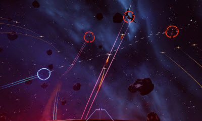 Scene from Eve: Valkyrie, which supports the Oculus Rift.