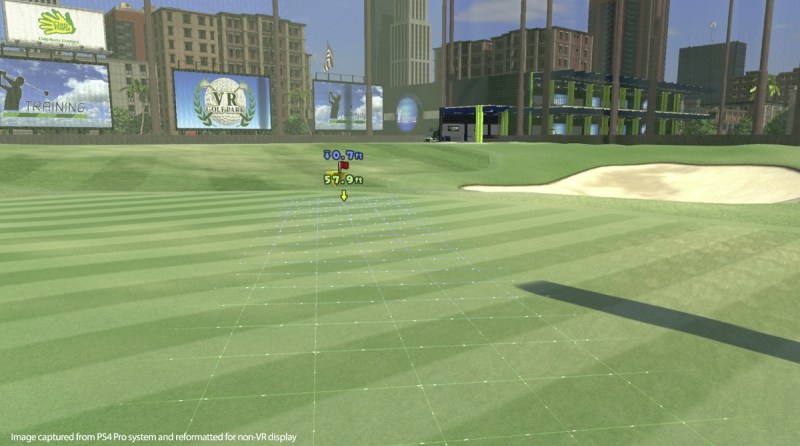 The grid helps you line up putts.