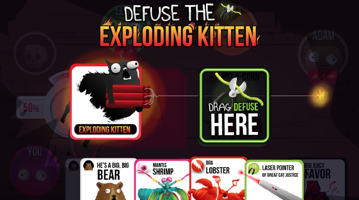 Uh oh. Time to use a defuse card in Exploding Kittens.
