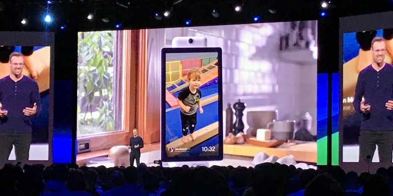 Facebook Portal head of product management John McCarthy onstage at the F8 developer conference held April 30, 2019 at the McEnery Convention Center in San Jose, California