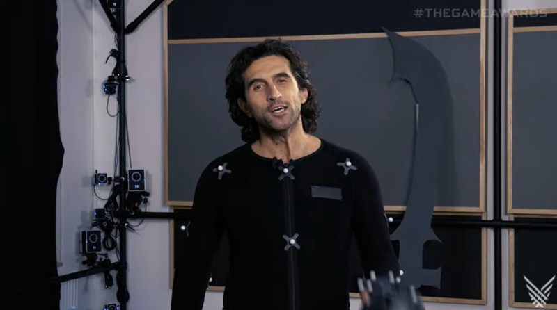 Josef Fares in a mocap suit during The Game Awards.