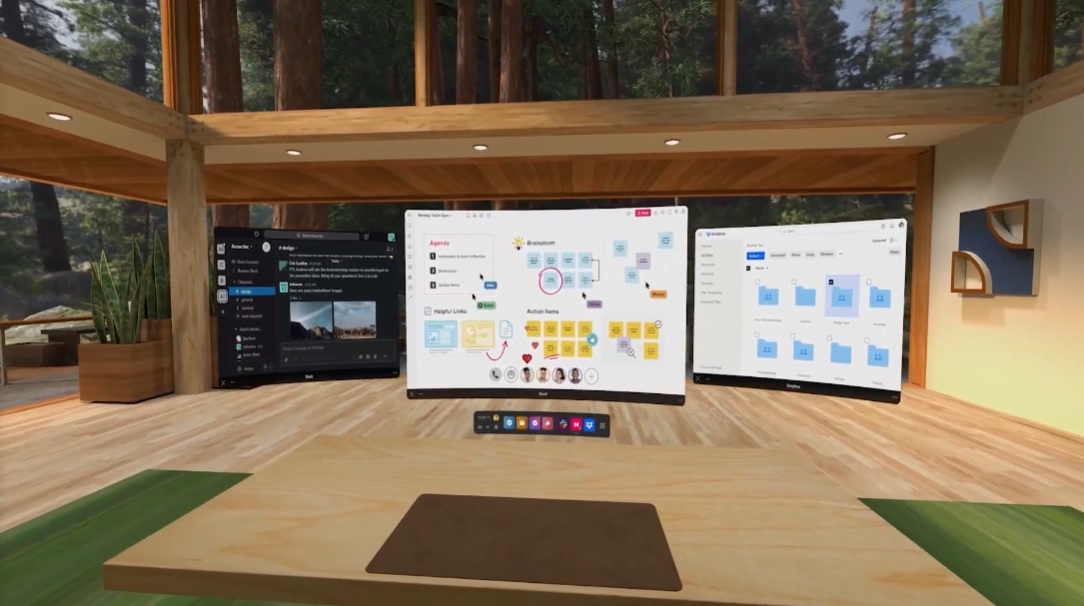 You can log in on a work account in Facebook's idea of VR work.