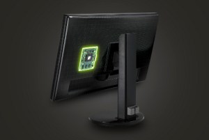 Art for the G-SYNC module that will improve image synchronization for new monitors in conjunction with Nvidia GPUs.