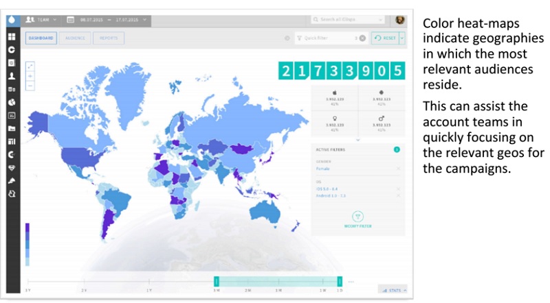 The Glispa Audience Platform helps identify territories where relevant audiences are for publishers and advertisers.