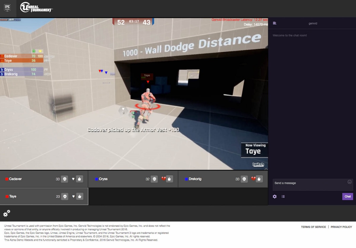 Genvid enables multiple camera angles and slow motion in a livestream.