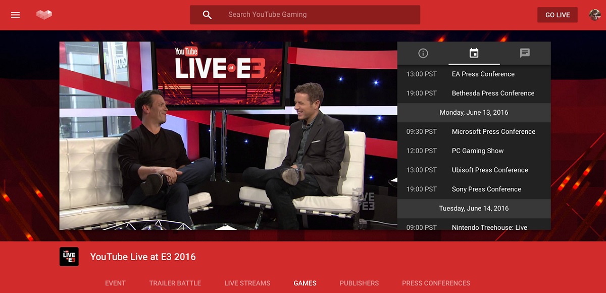 Geoff Keighley interviewed game execs for YouTube Gaming last year. He'll do it again at this year's E3.