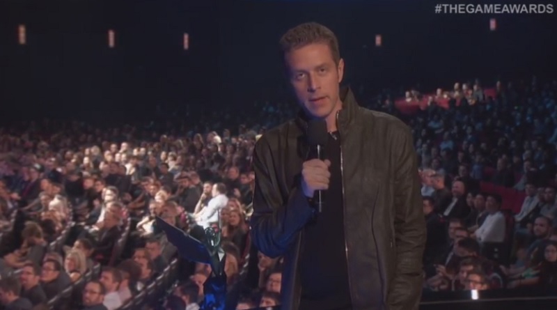 Geoff Keighley tells The Game Awards crowd why Hideo Kojima couldn't come.