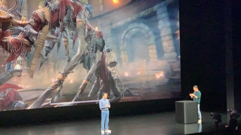 Giant shows off Pascal's Wager at Apple event.