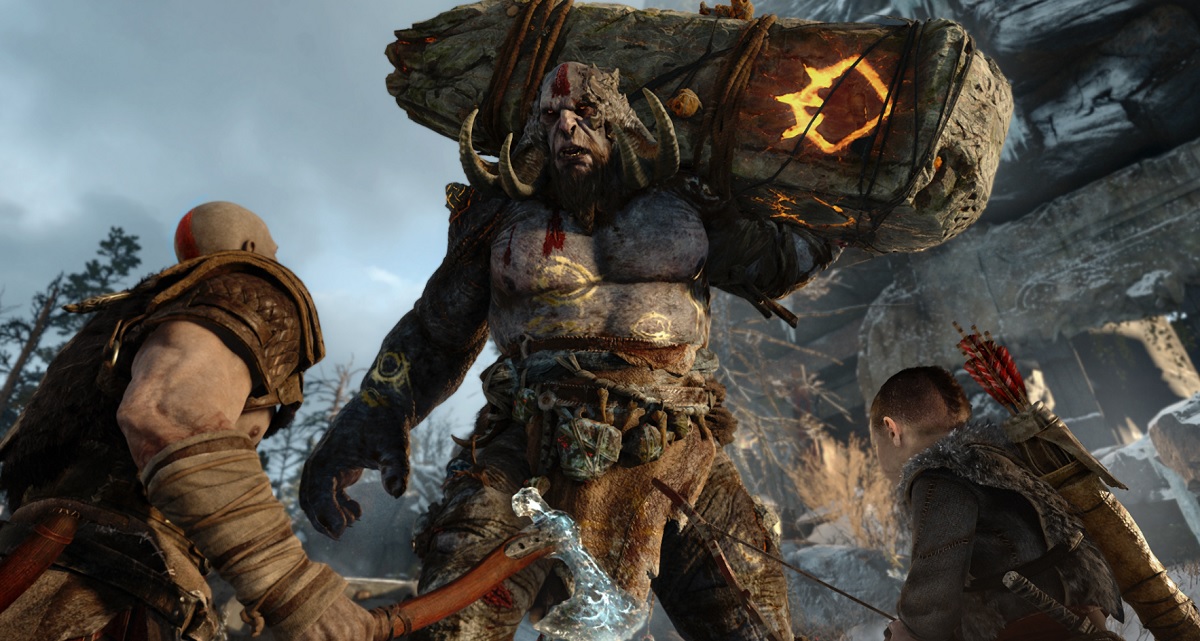 A troll fight in God of War