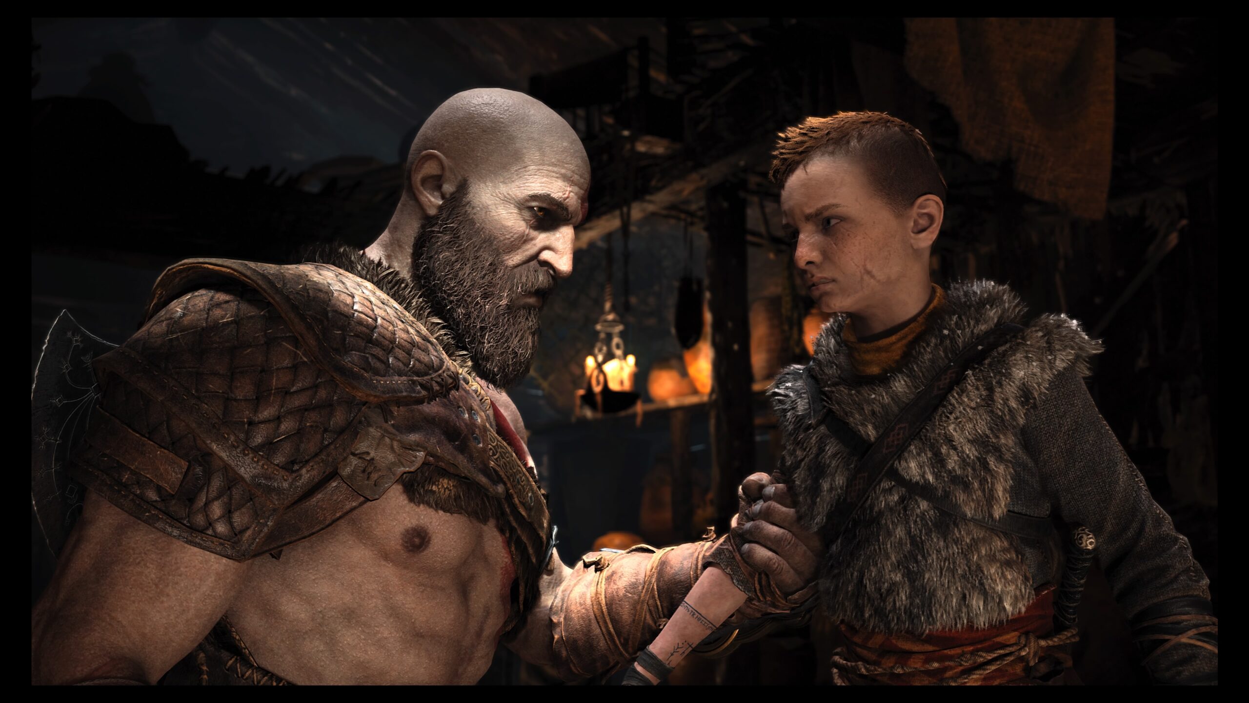 Kratos being all stern and stuff.