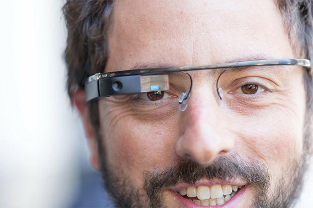 Sergey Brin wearing Google Glass